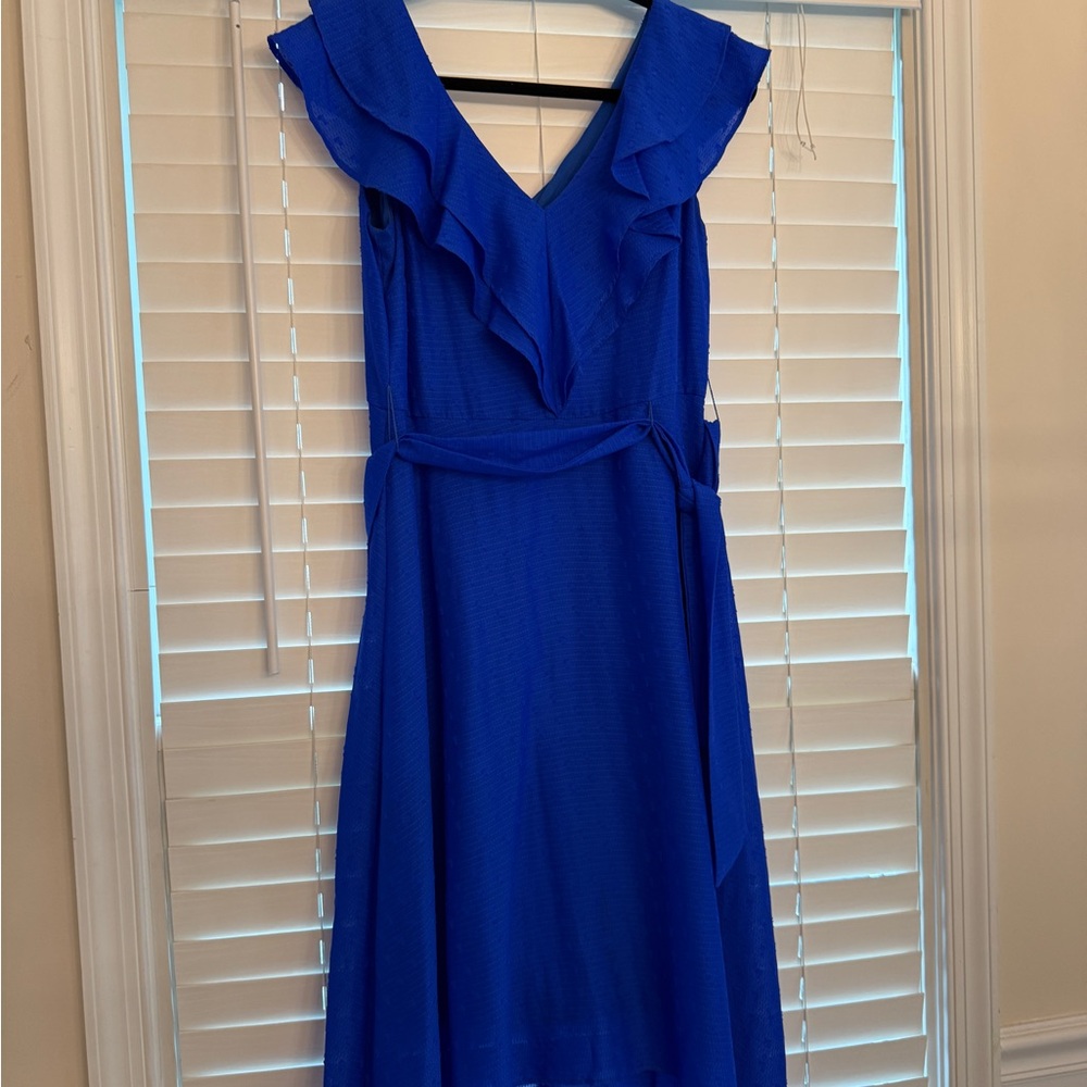EUC DKNY Blue Ruffle Dress (Size: 6)